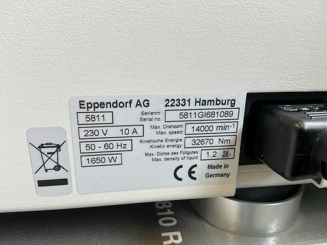 2016 eppendorf 5810 r high speed refrigerated laboratory centrifuge - afbeelding 6 van  9