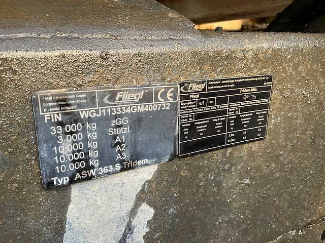2016 fliegl tridem 30to dumper aanhanger - afbeelding 10 van  18