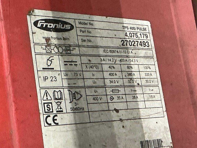 2016 fronius tps 400i pulse mig lasapparaat - afbeelding 9 van  10