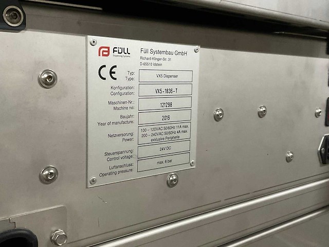 2016 füll systembau vx5-1836-t rvs doseermachine - afbeelding 3 van  8