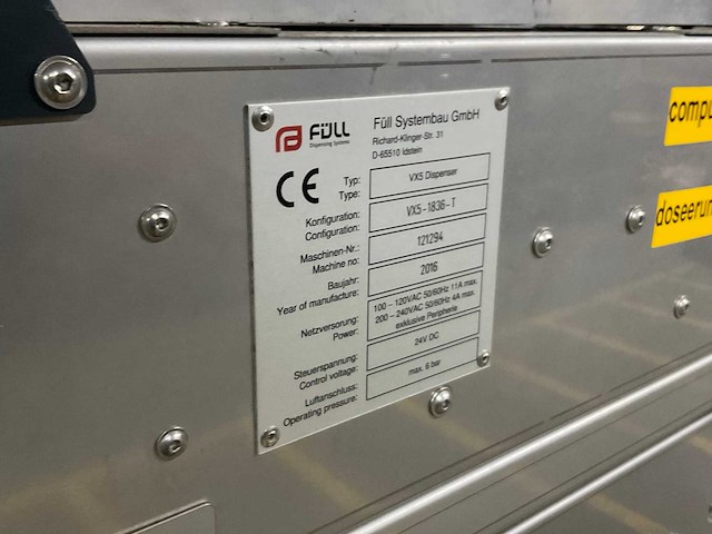 2016 füll systembau vx5-1836-t rvs doseermachine - afbeelding 3 van  11