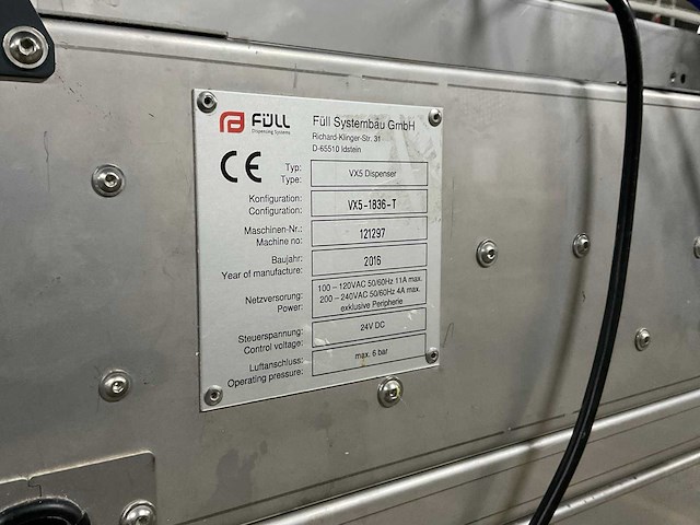 2016 füll systembau vx5-1836-t rvs doseermachine - afbeelding 2 van  10
