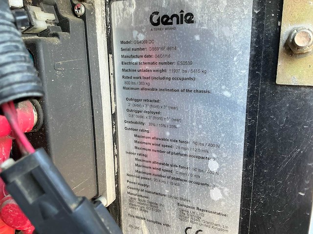 2016 genie gs-4069 dc hoogwerker - afbeelding 19 van  26