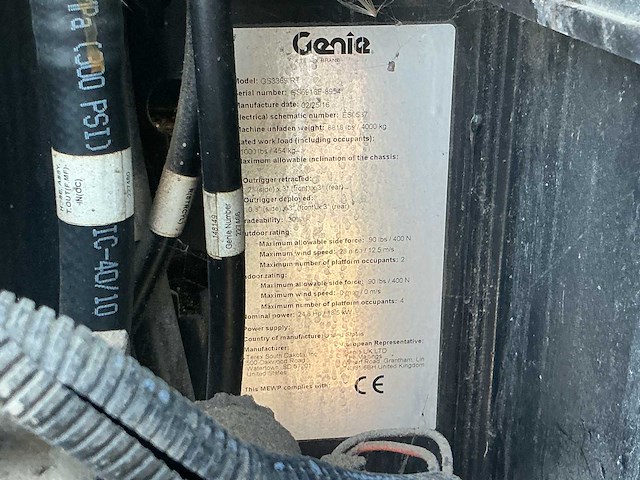 2016 genie gs3369 rt hoogwerker - afbeelding 5 van  30