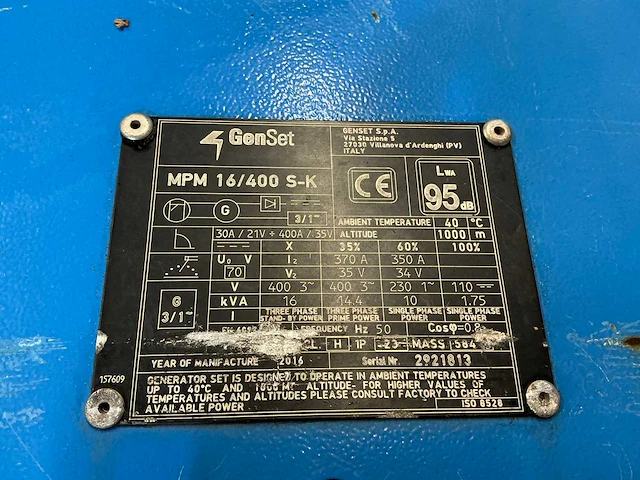 2016 genset mpm15/400 s-k stroomgenerator/lasgenerator - afbeelding 14 van  21