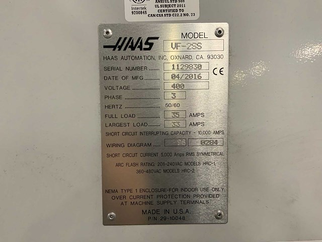 2016 haas vf-2ss cnc verticale bewerkingscentrum - afbeelding 15 van  15