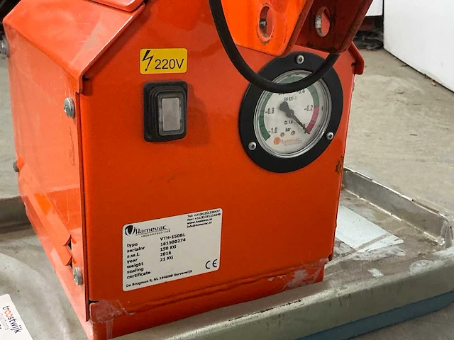 2016 hamevac vth-150-bl vacuüm hijsunit 150kg - afbeelding 3 van  7
