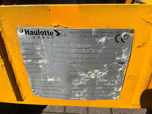 2016 haulotte optimum 8 hoogwerker - afbeelding 4 van  12