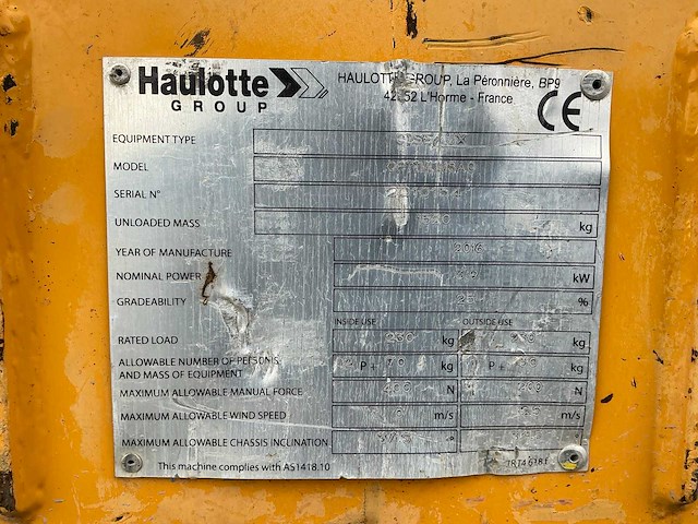 2016 haulotte optimum 8ac hoogwerker - afbeelding 2 van  16