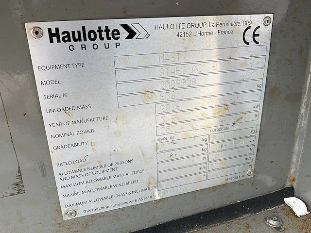2016 haulotte star 6 ac hoogwerker - afbeelding 5 van  13