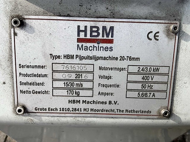 2016 hbm 20-76 mm pijpuitslijpmachine - afbeelding 8 van  8