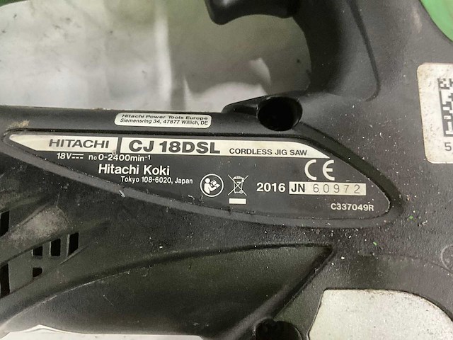 2016 hitachi cj18dsl decoupeerzaag - afbeelding 5 van  5