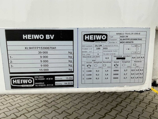 2016 h.t.f. hzo 39 oplegger - afbeelding 18 van  25