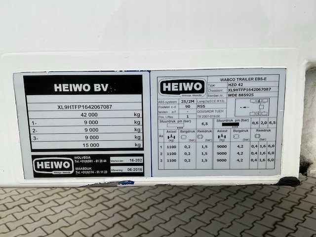 2016 h.t.f. hzo 42 oplegger - afbeelding 15 van  25