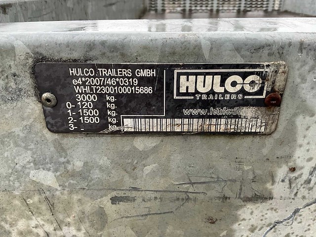 2016 hulco terrax-2 3001-lk machine transporter aanhangwagen - afbeelding 2 van  10