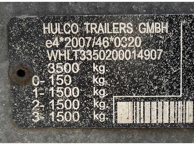 2016 hulco terrax-3 3502-lk multi transporter aanhangwagen - afbeelding 13 van  20