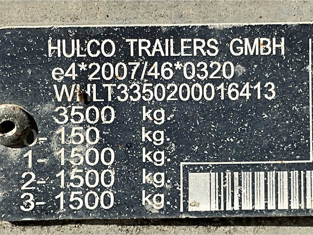 2016 hulco terrax-3 3502-lk multi transporter aanhangwagen - afbeelding 12 van  21
