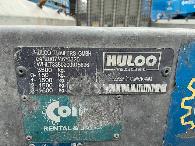 2016 hulco terrax-3 aanhangwagen / machinetransporter - afbeelding 13 van  21