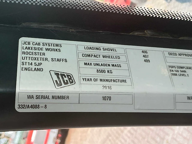 2016 jcb 409 t4 shovel - afbeelding 42 van  44