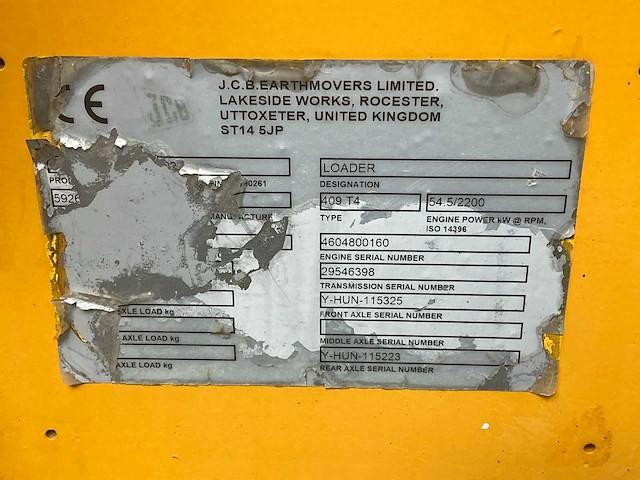 2016 jcb 409 t4 shovel - afbeelding 39 van  44