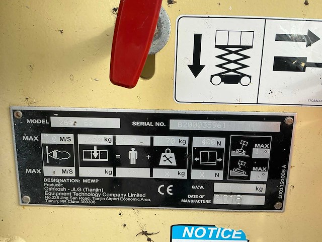 2016 jlg 2632es hoogwerker - afbeelding 5 van  10