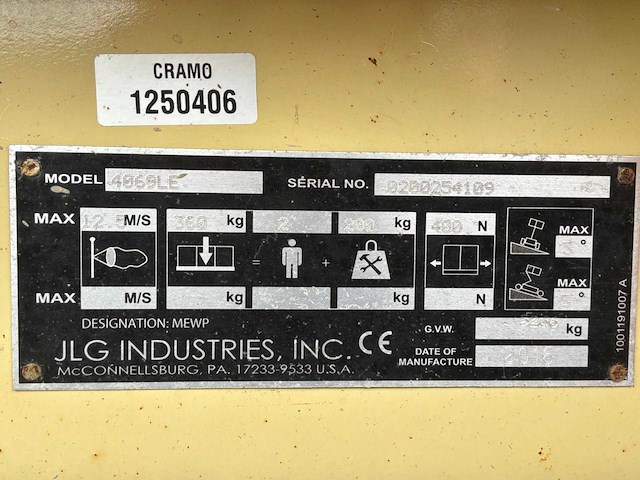 2016 jlg 4069le hoogwerker - afbeelding 24 van  30