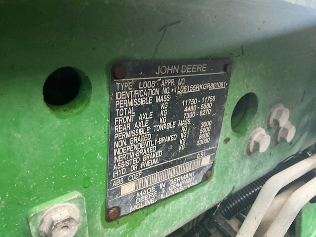 2016 john deere 6155r vierwielaangedreven landbouwtractor - afbeelding 48 van  52