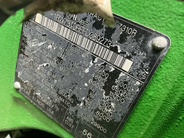 2016 john deere 7310 r vierwielaangedreven landbouwtractor - afbeelding 31 van  31