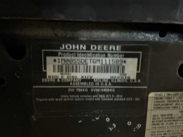 2016 john deere gator 4x2 utv - afbeelding 16 van  22