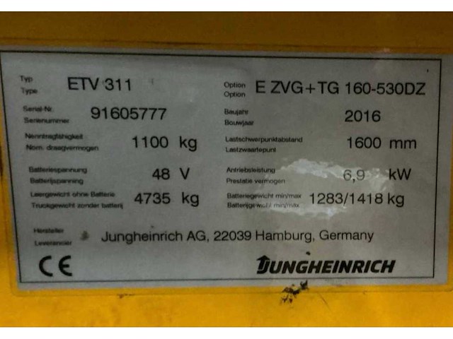 2016 jungheinrich etv 311 reachtruck - afbeelding 19 van  26