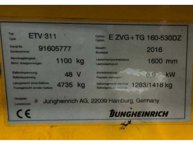 2016 jungheinrich etv 311 reachtruck - afbeelding 22 van  29