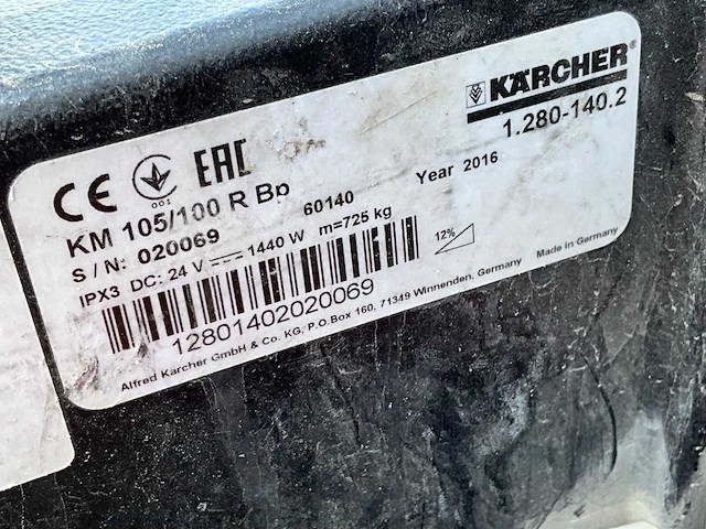 2016 kärcher professional km105/100r zit / veeg / zuigmachine - afbeelding 8 van  16
