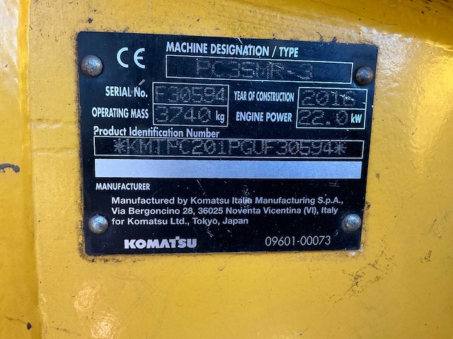 2016 komatsu pc 35 mr-3 minigraafmachine - afbeelding 43 van  48