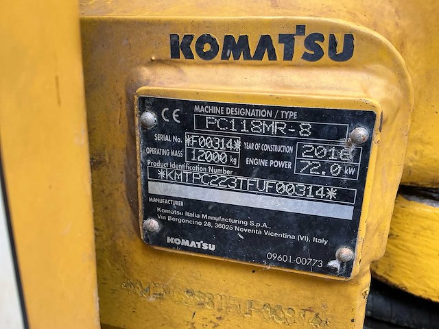 2016 komatsu pc118mr rupsgraafmachine - afbeelding 37 van  42