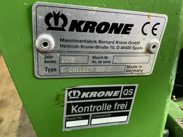 2016 krone e-collect 600-2 maïsvoorzetstuk (maïsbek) - afbeelding 42 van  42