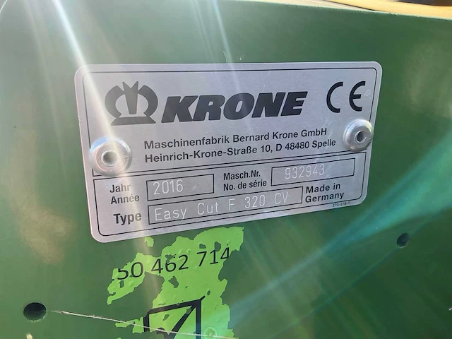 2016 krone easy cut f 320 cv frontmaaier - afbeelding 7 van  15