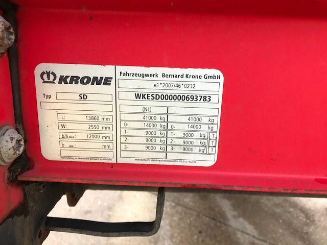 2016 krone sd oplegger - afbeelding 13 van  30