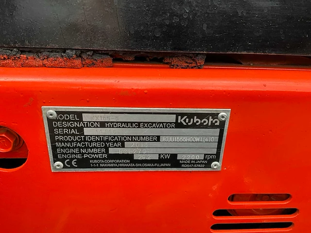 2016 kubota kx155-5 midigraafmachine - afbeelding 23 van  32