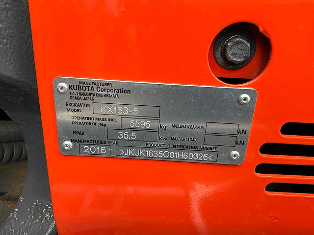 2016 kubota kx163-5 midigraafmachine - afbeelding 26 van  32