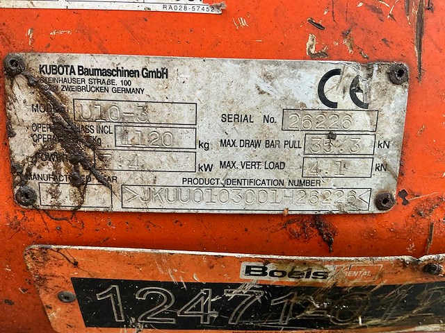 2016 kubota u10-3 mini graafmachine - afbeelding 20 van  27