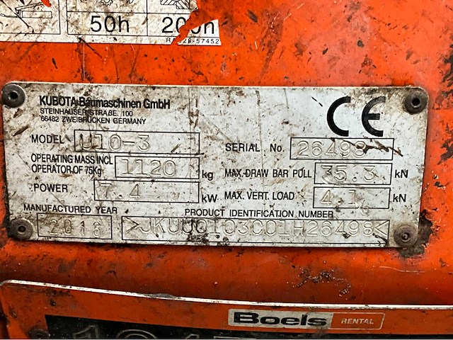 2016 kubota u10-3 vhg mini graafmachine - afbeelding 31 van  37