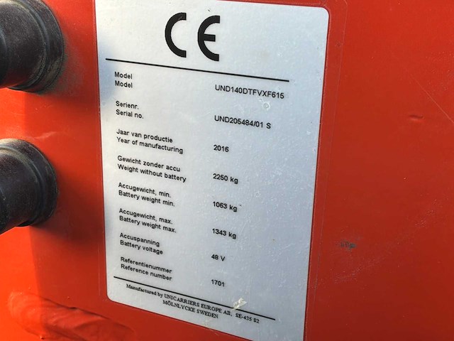 2016 lafis und140dtfvxf615 reach truck - afbeelding 11 van  15