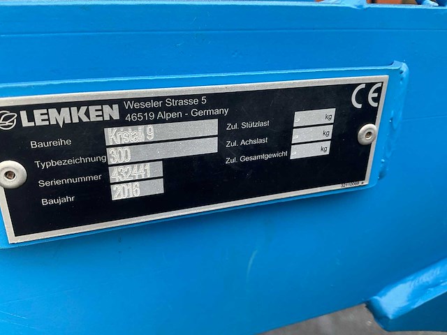 2016 lemken kristall 9/300 vleugelschaar cultivator - afbeelding 6 van  14