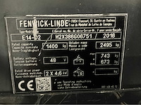 2016 linde e14-02 vorkheftruck accu 2022 - afbeelding 13 van  20
