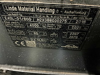 2016 linde e40l-01/600 vorkheftruck - afbeelding 11 van  19