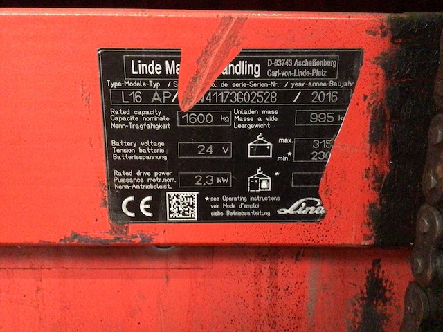 2016 linde l16 stapelaar - afbeelding 2 van  11