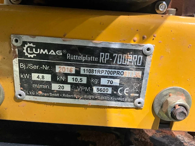 2016 lumag rp- 700 pro trilplaat - afbeelding 5 van  5