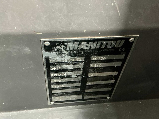 2016 manitou msi 30 vorkheftruck - afbeelding 10 van  20