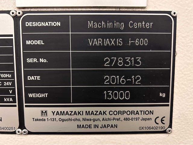 2016 mazak i-600 cnc universeel machinecentrum - afbeelding 16 van  23