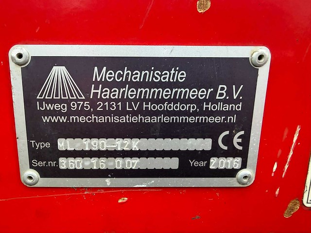 2016 mh ml-190-12k maai-laadwagen/klepelmaaier - afbeelding 2 van  11